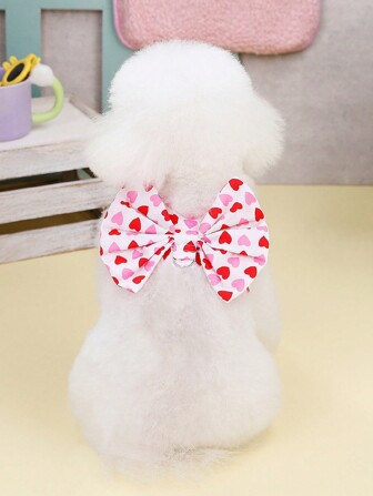 1pc Pet Bow Harness, Suitable For Daily Wear