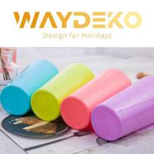 WAYDEKO 可重复使用塑料杯 18 盎司/530 毫升 - 塑料杯 洗碗机适用 PP 塑料杯 饮水杯 牢不可破 大杯 厨房适用 夏季派对 清凉饮水杯 露营户外 - 平底杯 - 查看 7