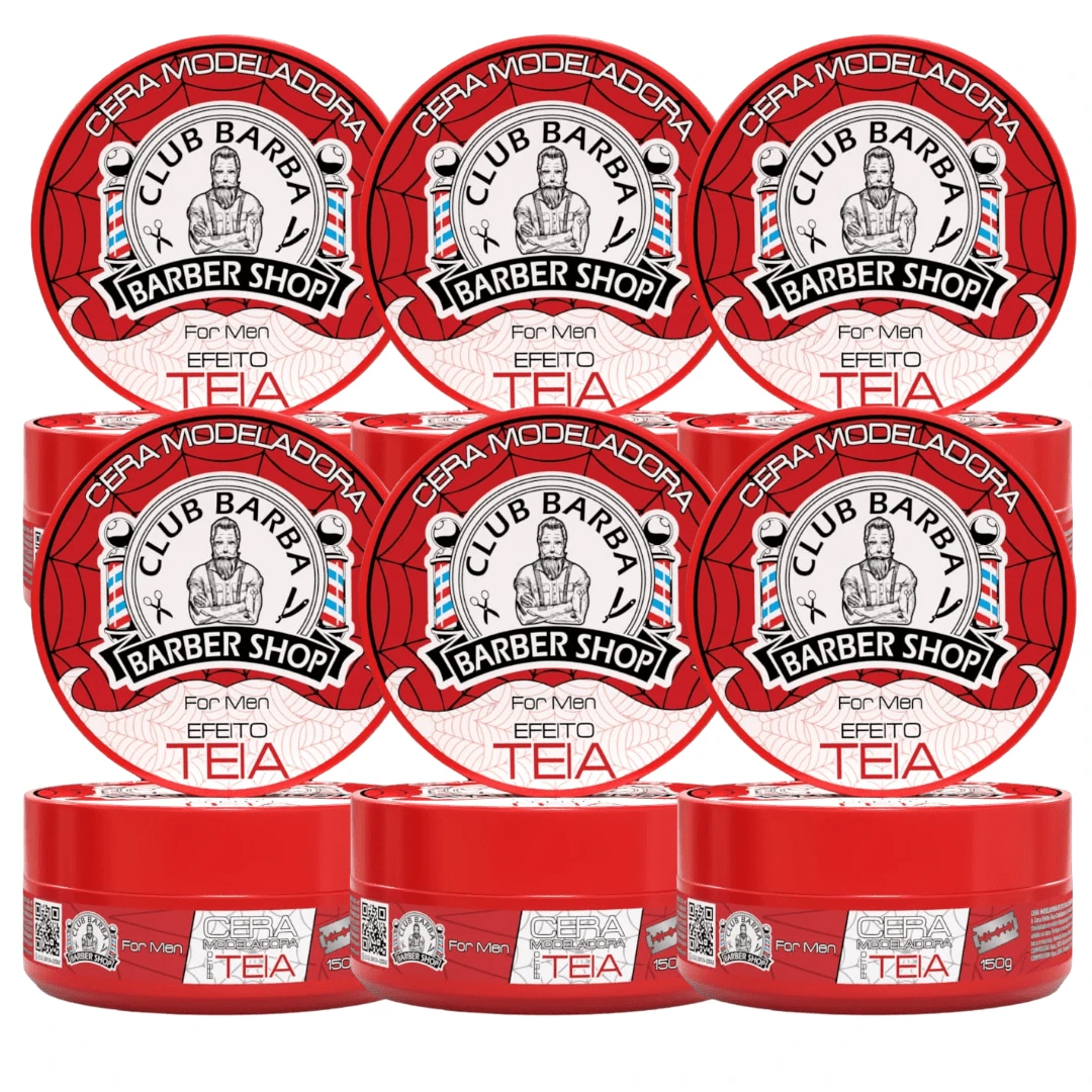 6 Cera Modeladora Club Barba Efeito Teia 150g - Biotchelly - Vermelho - Visão 1