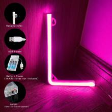 1 pieza Lámpara con letra LED encendida, decoración romántica de propuesta rosa con luz de neón, decoración de escritorio o de pared, luces de palabras DIY alimentadas por USB o batería como LOVE, HAPPY BIRTHDAY, MARRY ME, MERRY CHRISTMAS, adecuada para habitación de niña, dormitorio, bar, camping, fiesta de cumpleaños, San Valentín, boda, regalo de Navidad - Blanco - Ver 35