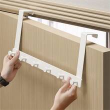 1 móc sau cửa, đa năng, dễ lắp đặt, giá treo trên cửa, giá lưu trữ tiết kiệm không gian cho áo khoác, túi xách và quần áo, phụ kiện phòng ngủ, phụ kiện phòng tắm. - màu đen - Xem 9