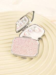 GLITZER-LEDER-ORGANIZER-BOX: Glänzendes Design, tragbare Organizer-Box mit 2 Fächern, kann auch als Schmuckorganizer und Schminkspiegel verwendet werden. Das perfekte Geschenk für Geliebte, geeignet für Mütter, Tanten, Großmütter, Töchter, Nichten, Schwestern, Bräute, Brautjungfern und mehr. Ideal für Feiertage, Geburtstage, Hochzeiten, Muttertag und Valentinstag