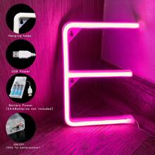1 pieza Lámpara con letra LED encendida, decoración romántica de propuesta rosa con luz de neón, decoración de escritorio o de pared, luces de palabras DIY alimentadas por USB o batería como LOVE, HAPPY BIRTHDAY, MARRY ME, MERRY CHRISTMAS, adecuada para habitación de niña, dormitorio, bar, camping, fiesta de cumpleaños, San Valentín, boda, regalo de Navidad - Blanco - Ver 15
