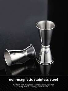 1 buah Gelas Ukur Koktail Bar Ounce dari Stainless Steel, Alat Pencampur Minuman Bartender - Perak - View 3