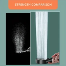 Cabezal de ducha de 1 pieza con 5 modos de chorro, refuerzo de presión y pulverizador portátil con filtro - Negro - Ver 4