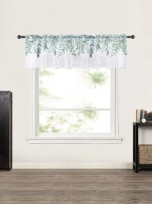 Floral Printed Semi-Transparent Window Curtains, Used For Home Decor In Bedroom, Living Room And Study - Green - View 4