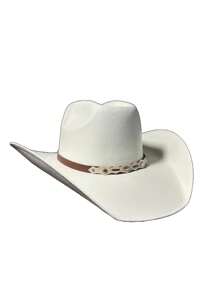 Sombrero Texana Estilo Novita sombrero estilo texana Novita diseno clasico ala ancha copa alta material resistente acabado elegante y moderno ideal para uso diario eventos campo y festivales ajuste comodo cinta interior talla unica combinable con looks vaqueros y urbanos accesorio de moda durable y resistente al desgaste - Blanco - Ver 2
