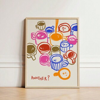 1pc, Another Coffee Print, Coffee Poster, Kitchen Wall Art, Kitchen Decor, Aesthetic Wall Art, Apartment Wall Art, Kitchen Print, 20*28in Unframed,Canvas Gifts Birthday Graduation