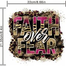 Faith Over Fear Iron On Patches For Clothing DIY, Heat Transfer Sticker For Clothes, T-Shirt Decoration - Multicolor - View 2