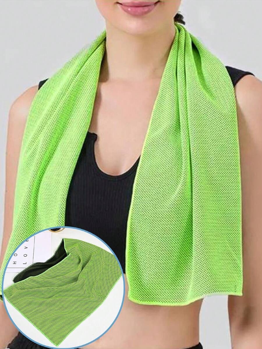 1入組涼感運動毛巾快干冰涼毛巾，適用於瑜伽、運動、健身、露營、戶外 - 綠色 - 查看 1