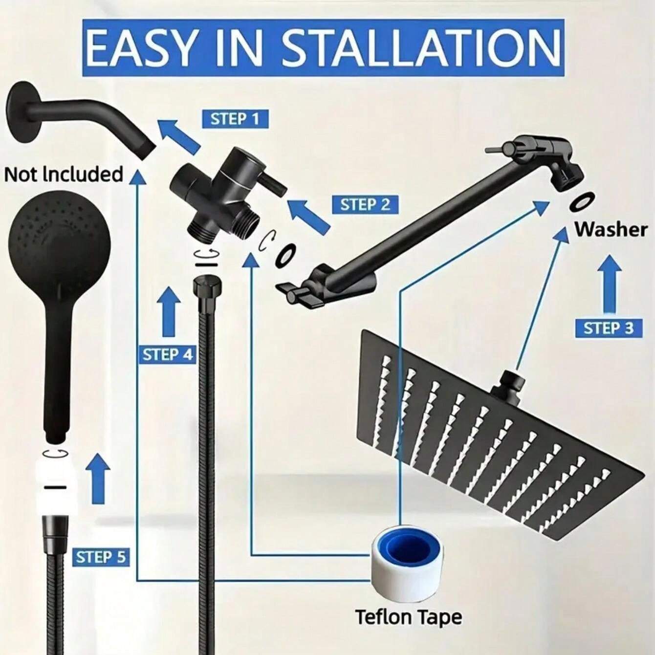 AmericanStyle Hidden Installation Bathroom Showerhead Set With Hotel