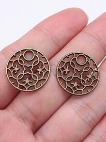 20 stuks 20x20mm geometrische ronde bloemschijfbedels voor het maken van oorbellen, sieraden maken, doe-het-zelf handgemaakte knutselspullen