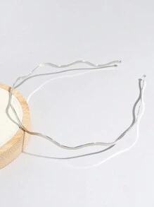 1 pieza Aro metálico ondulado para el cabello, diadema de mujer simple y versátil para lavarse la cara, diadema de metal sólido para maquillaje, máscara, diadema, diadema, aro para el cabello