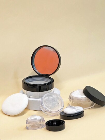 1pc 3g/5g/10g/20g Reusable Empty Loose Powder Container, Empty Refillable Makeup Powder Container Loose Powder Container Empty Reusable Powder Box Round Loose Powder Box Honey Powder Loose Powder Small Sample Empty Box With Air Cosmetic Jars Travel Containers,Makeup,Cheap,Room Decor,Vanity,Travel,Bedroom,Makeup Accessories