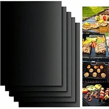 5pcs Nonstick Reusable Barbecue Grill Mat Set - For Gas, Charcoal Or Electric Grills - Easy To Clean