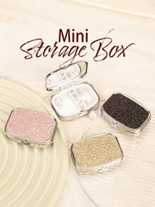 GLITZER-LEDER-ORGANIZER-BOX: Glänzendes Design, tragbare Organizer-Box mit 2 Fächern, kann auch als Schmuckorganizer und Schminkspiegel verwendet werden. Das perfekte Geschenk für Geliebte, geeignet für Mütter, Tanten, Großmütter, Töchter, Nichten, Schwestern, Bräute, Brautjungfern und mehr. Ideal für Feiertage, Geburtstage, Hochzeiten, Muttertag und Valentinstag