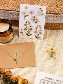 6张/包 白色雏菊系列 PET 防水装饰贴纸，适用于手账（预裁切）返校季剪贴簿用品趣味贴纸笔记本电脑贴纸 Kindle 手机贴纸 - 白色 - 查看 7