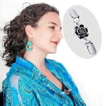 6 cái/bộ Kẹp khăn choàng áo len cổ điển, Kẹp cổ áo len cardigan, Kẹp cài áo sơ mi, Thích hợp cho phụ nữ và bé gái mặc - Nhiều màu - Xem 9