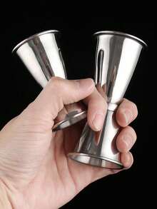 1 buah Gelas Ukur Koktail Bar Ounce dari Stainless Steel, Alat Pencampur Minuman Bartender - Perak - View 2