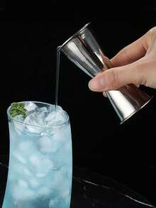 1 buah Gelas Ukur Koktail Bar Ounce dari Stainless Steel, Alat Pencampur Minuman Bartender - Perak - View 7