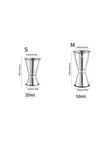 1 buah Gelas Ukur Koktail Bar Ounce dari Stainless Steel, Alat Pencampur Minuman Bartender - Perak - View 8