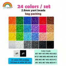 Yantjouet 2,6mm perline in ferro 24colori/set nero bianco per bambini pixel arte Hama Perler bead fai da te puzzle regalo fatto a mano giocattolo per bambini