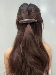 1pc Women Stylish And Minimalist Fashion Hair Clip With Shiny Marble Surface, Graceful Elegant And High-End Elliptical-Shaped Design Suitable For Daily, Festival, Party, Outdoors, Or As A Gift For Friends And Family Claw Clips Hair Claws Hair Barrettes, School Stuff, College, Hair Accessories