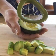 1入組鱷梨切片器和核取器，帶舒適握把和不鏽鋼刀片的鱷梨切片刀 - 橄欖綠 - 查看 2