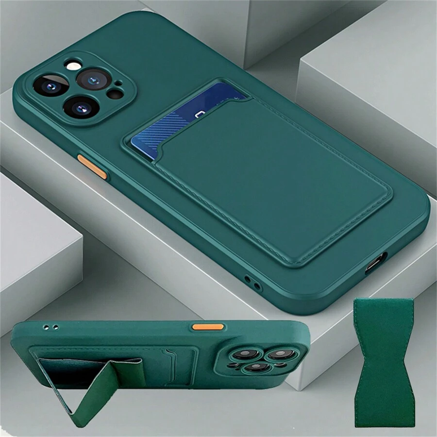 1pc Deep Green Colorblock Button PU Leather Card Slots Soft TPU Silicone Matte Detachable Button Ultra-Thin Cube Perforated Protective Phone Case Compatible With IPhone 16 Pro/16 Pro Max/16 Plus/16/15 Pro/15 Pro Max/15 Plus/15/14 Pro/14 Pro Max/14 Plus/14/13 Pro/13 Pro Max/13 Mini/12 Pro/12 Pro Max/12/11 Pro Max/11/11 Pro, Compatible With Galaxy S25 Ultra/S25 Plus/S25/S24 Ultra/S24 Plus/S24/S23 Ultra, / 13T, Compatible With Redmi, Compatible With Honor,International Version, Not The Domestic Version