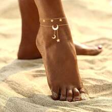 1 Vòng chân "tình yêu" kiểu dáng đơn giản, được làm bằng thép không gỉ mạ vàng 18K và thép titan, không thấm nước và không gây dị ứng, dây đeo mắt cá chân gợi cảm không phai màu để đeo hàng ngày và đi nghỉ, một món trang sức/quà tặng cơ thể cho bàn chân - Vàng - Xem 6