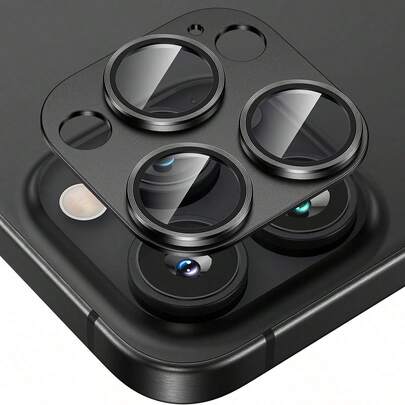 1 Set HD Clear Scratch-Resistant Camera Lens Protector Compatible With IPhone - Black Waterproof Shockproof Anti-Fall Anti-Fall Anti-Fingerprint Full Cover