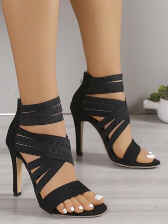 Cross-Border Trade Plus Size High Heel Women Summer New Fashion Elastic Band Sandals For Women