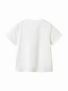 Balabala Tween Girl T-Shirt Tween Girl Short Sleeve 2024 Summer Sweet Print Top - White - View 5
