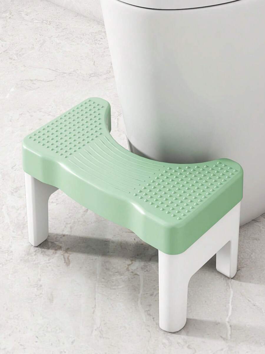 1pc Thickened & Non-Slip Toilet Stool For Home Use, Children & Adults Footrest Stool, Bathroom Squatting Stool, Potty Stool - Green - View 1