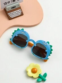 1 Pair Of Children Lovely Cartoon Glasses Dinosaur And Fashion Glasses For Boys & Girls Eye Protection - Black - View 10