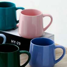 Cană ceramică minimalistă, culoare solidă, cu burtă mare, căni de cafea foarte atractive, lapte, cupluri, cadouri, absolvire, uz zilnic, festival, cană de apă de mare capacitate pentru întoarcerea la școală - Multicolor - Vizualizare 5