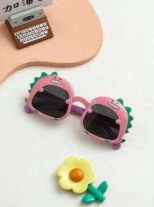1 Pair Of Children Lovely Cartoon Glasses Dinosaur And Fashion Glasses For Boys & Girls Eye Protection - Black - View 9