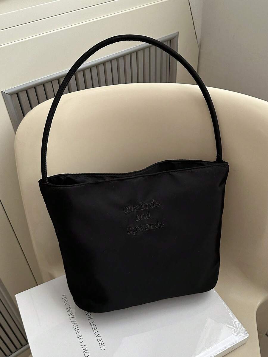 Fashion Women Nylon Shoulder Bucket Bag With Letter Print