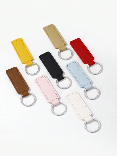 1 件纯色 PU 皮革钥匙扣空白钥匙圈包配件汽车钥匙吊坠礼物适合女士/女孩学校汽车配件可爱哥特 Y2k