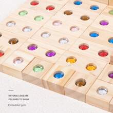 幼兒專用大鑽石積木，早期教育，閃閃發光的寶石拼圖玩具和兒童生日禮物，學生，文具，學校用品 - 彩色 - 查看 6