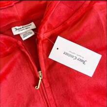Juicy Couture 女士 Jc Cursive 金色闪光徽标连帽衫 Xl 红色 - 紅色 - 查看 2