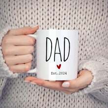 2 Pcs 11 Oz Funny New Dad & Mom Est 2024 Gifts Birthday Gifts Novelty White Coffee Mugs Back To School