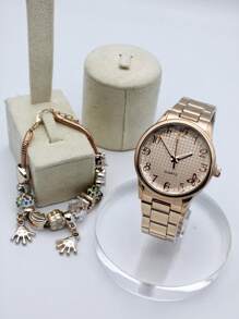 Relógio de quartzo feminino casual + pulseira
