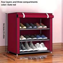 10-Tier Shoe Rack, Free-Standing Shoe Organizer, Easy To Assemble, Suitable For Apartments, Entryway, Hallway, Bedroom, Bathroom, Office, Living Room, Multi-Layer Combination Shoe Rack, Dustproof Shoe Cabinet, School Shoe Rack, Dorm Simple Storage Rack, Portable Shoe Rack - Multicolor - View 4