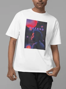 Weeknd Aesthetic Unisex Fashion T-Shirt - 白色 - 查看 3