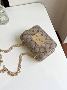 Bolso clásico de mujer con cierre de hardware dorado, bolso pequeño elegante, bolso bandolera vintage con cadena floral (apto para mujeres, bolso decorativo, retro a juego con todo)