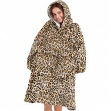 Narecte Oversized Blanket Hoodie Blanket For Women,Wearable Blanket Adult Giant Hoodie Cozy Sweatshirt Kawaii Stuff,Birthday Gifts For Women, For Sister,Teen Girl Gifts - Leopard - View 1
