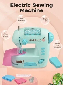 Set giocattolo di macchina da cucire elettrica per bambini, fai da te per cucire vestiti, piccoli elettrodomestici, gioco di ruolo sartoriale per ragazze, regalo per la festa dei bambini, interazione genitore-figlio