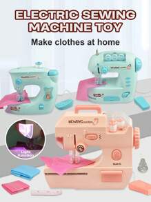Set giocattolo di macchina da cucire elettrica per bambini, fai da te per cucire vestiti, piccoli elettrodomestici, gioco di ruolo sartoriale per ragazze, regalo per la festa dei bambini, interazione genitore-figlio