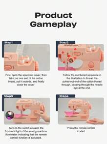 Set giocattolo di macchina da cucire elettrica per bambini, fai da te per cucire vestiti, piccoli elettrodomestici, gioco di ruolo sartoriale per ragazze, regalo per la festa dei bambini, interazione genitore-figlio